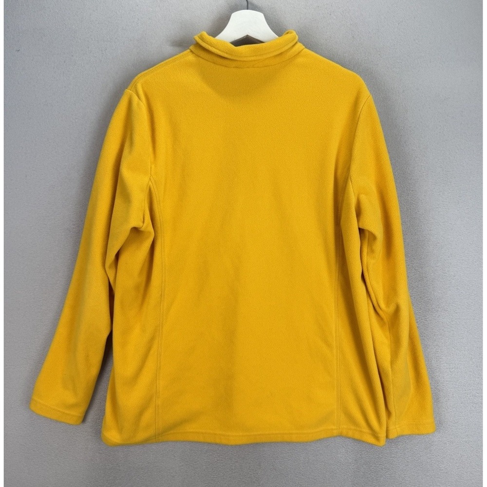 Lands End Women's Sz XL Yellow Mock Neck‎ Fleece 1/4 Zip Pullover Sweater - Picture 2 of 7